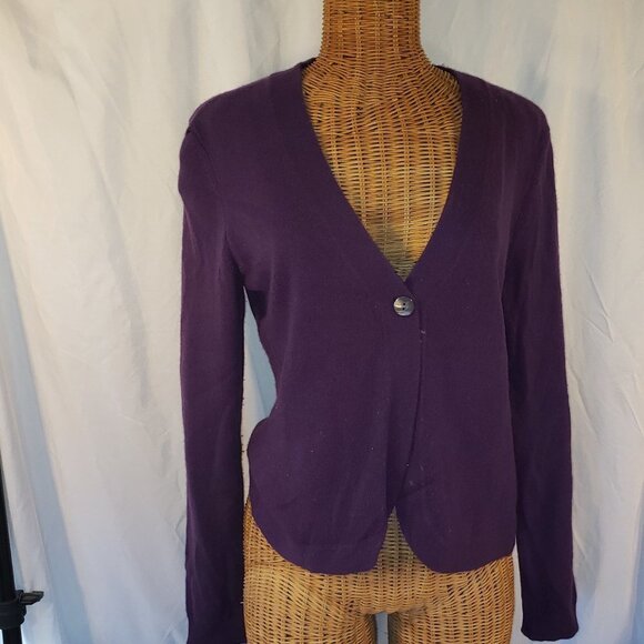 Cashmere by Charter Club Purple Cashmere Cardigan Bolero -M - Picture 1 of 5